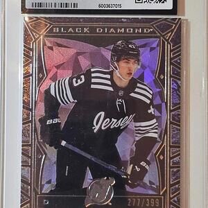 2023-24 Upper Deck Black Diamond Rookie Gems Luke Hughes #RG-LH Hockey Card